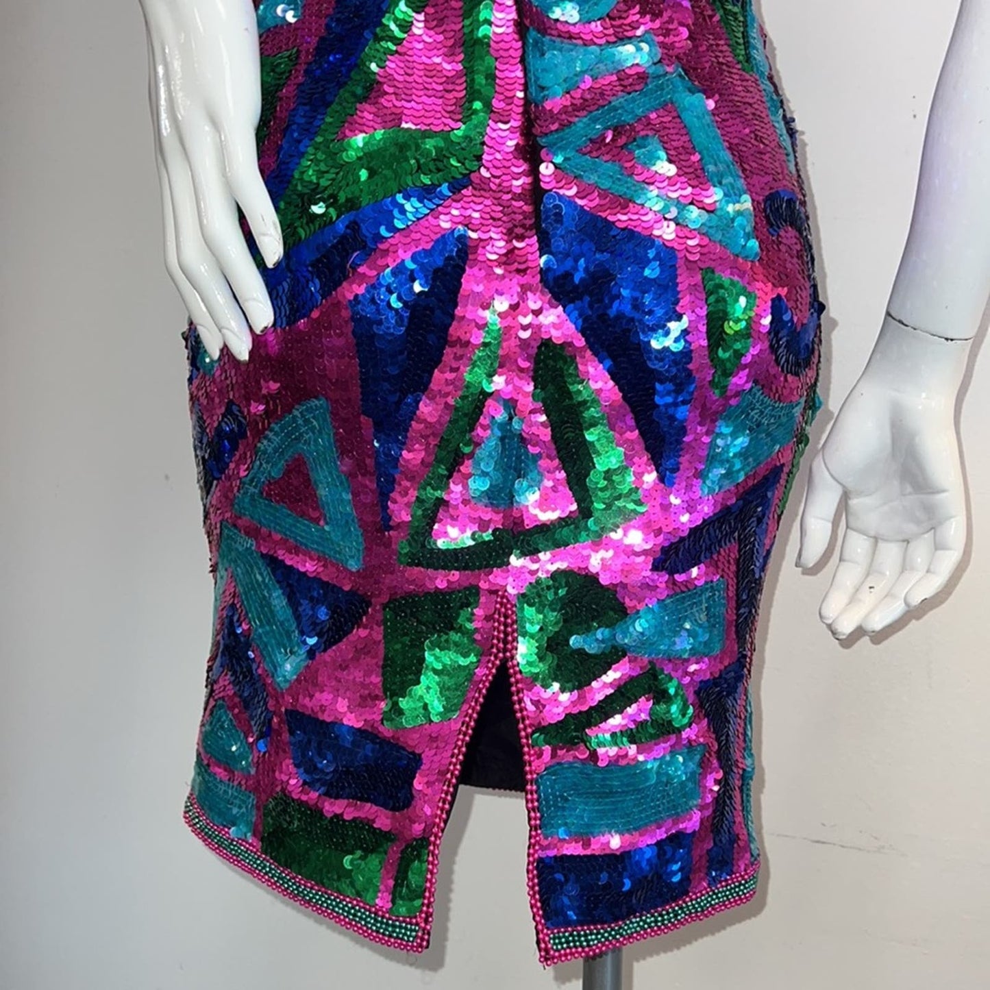 Lawrence Lazar NY Vintage Multicolor Sequin dress PP