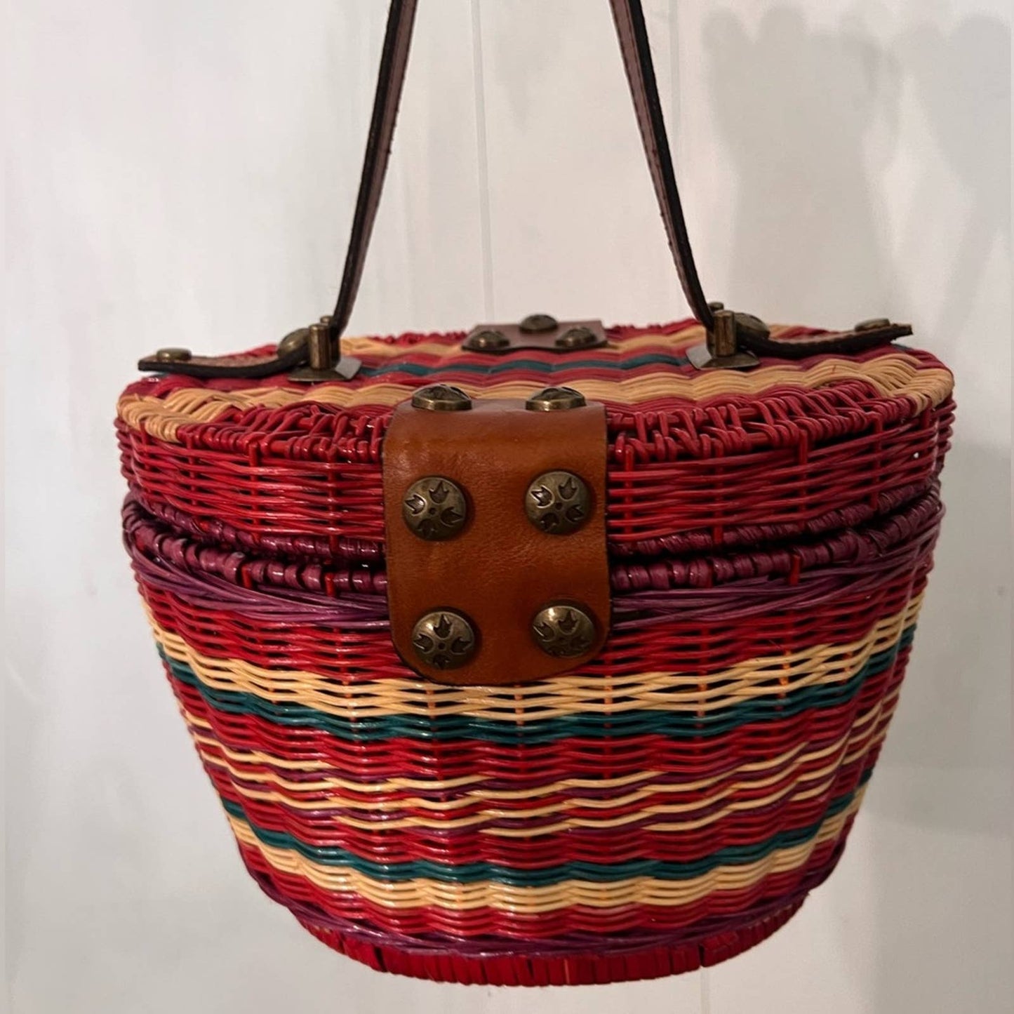 Patricia Nash Multicolor Striped Caselle Basket Bag • New