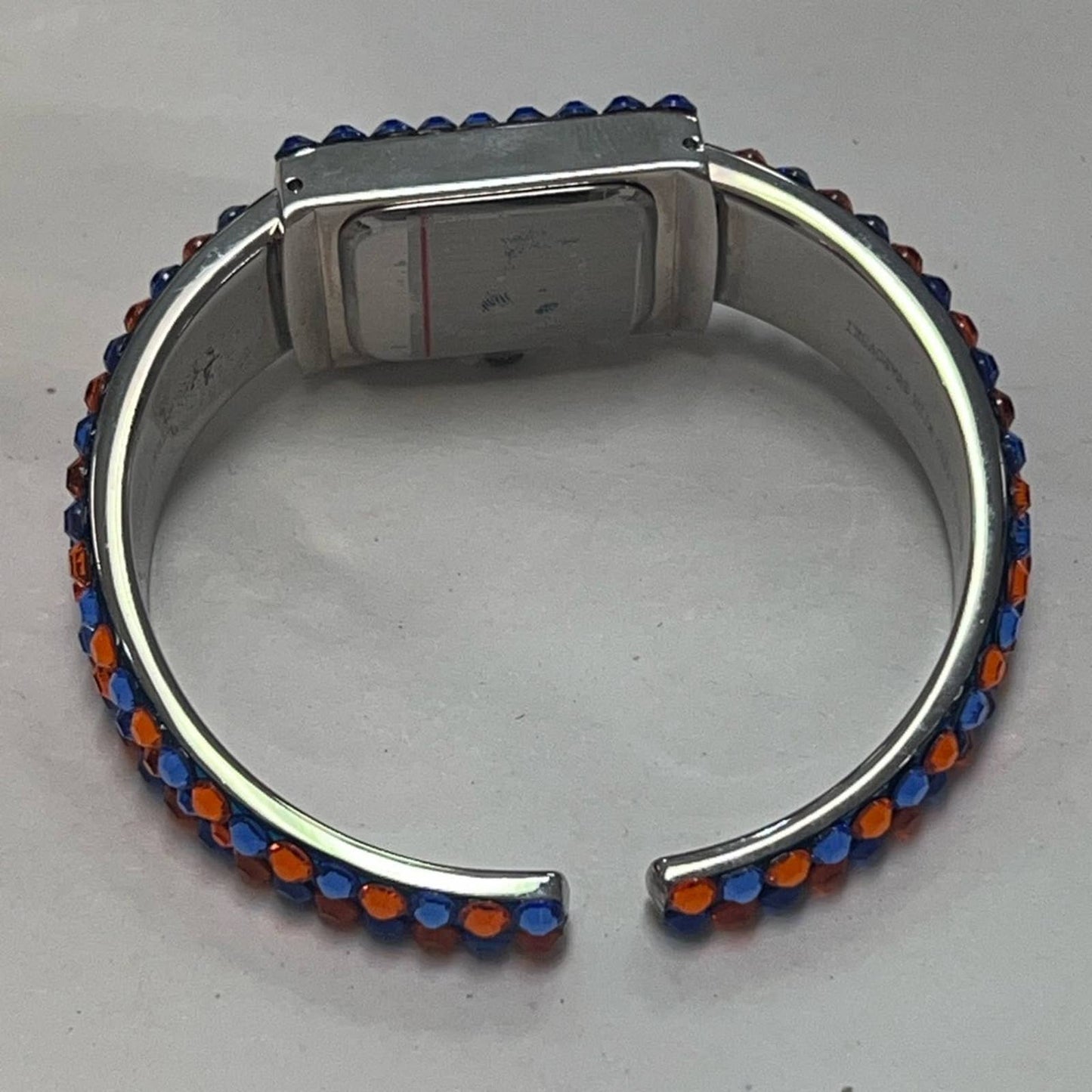 JC CRYSTAL Orange & Blue Crystal Cuff Watch