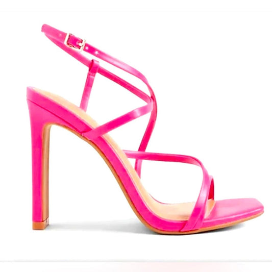 EXPRESS Hot Pink Strappy Heels 6