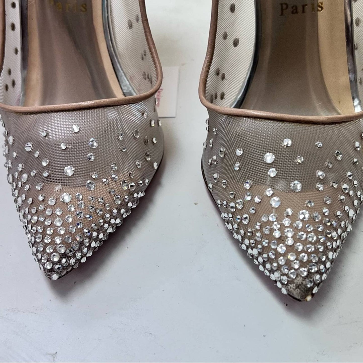 Christian Louboutin Sparkle & Crystal Red Bottom Heels 38 1/2