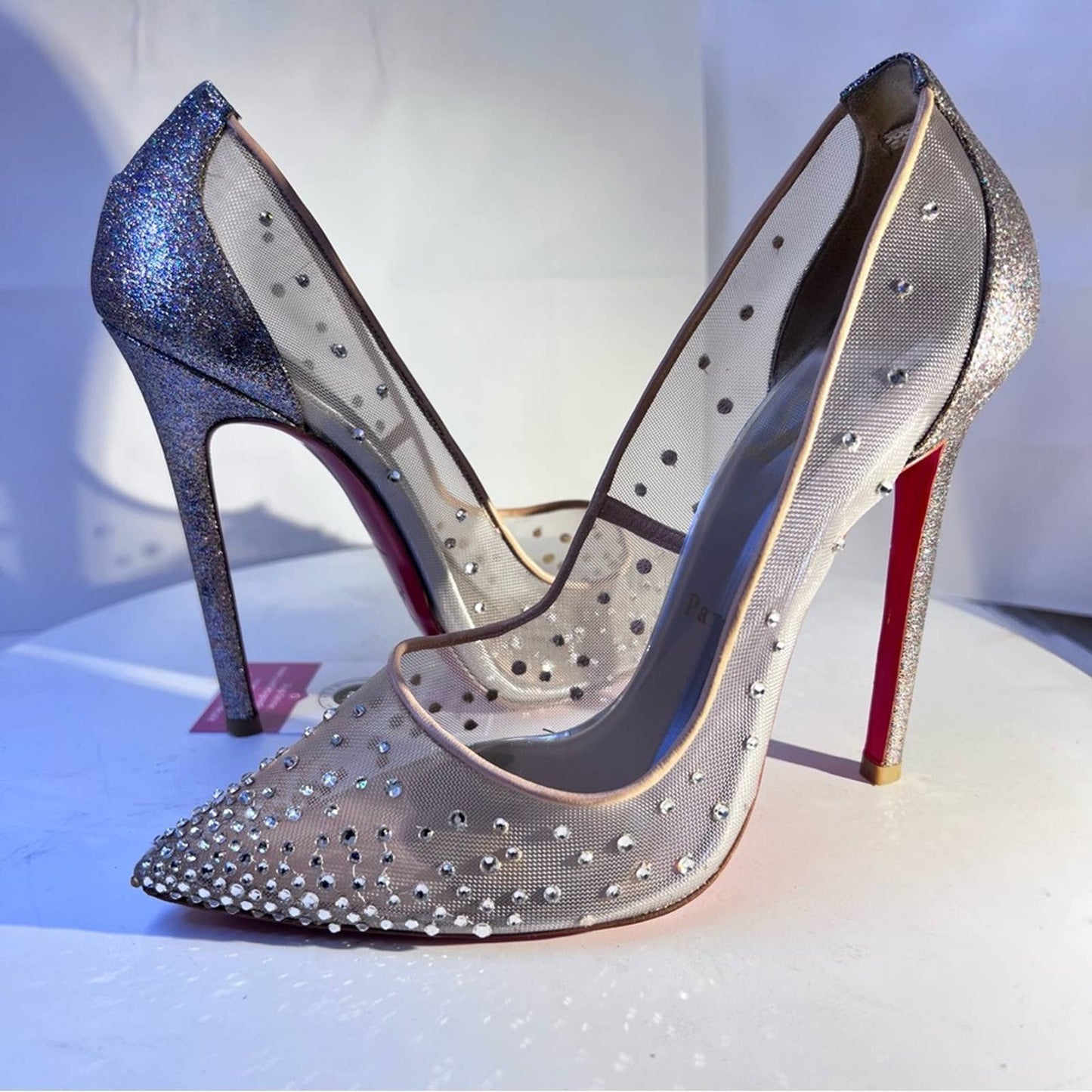 Christian Louboutin Sparkle & Crystal Red Bottom Heels 38 1/2