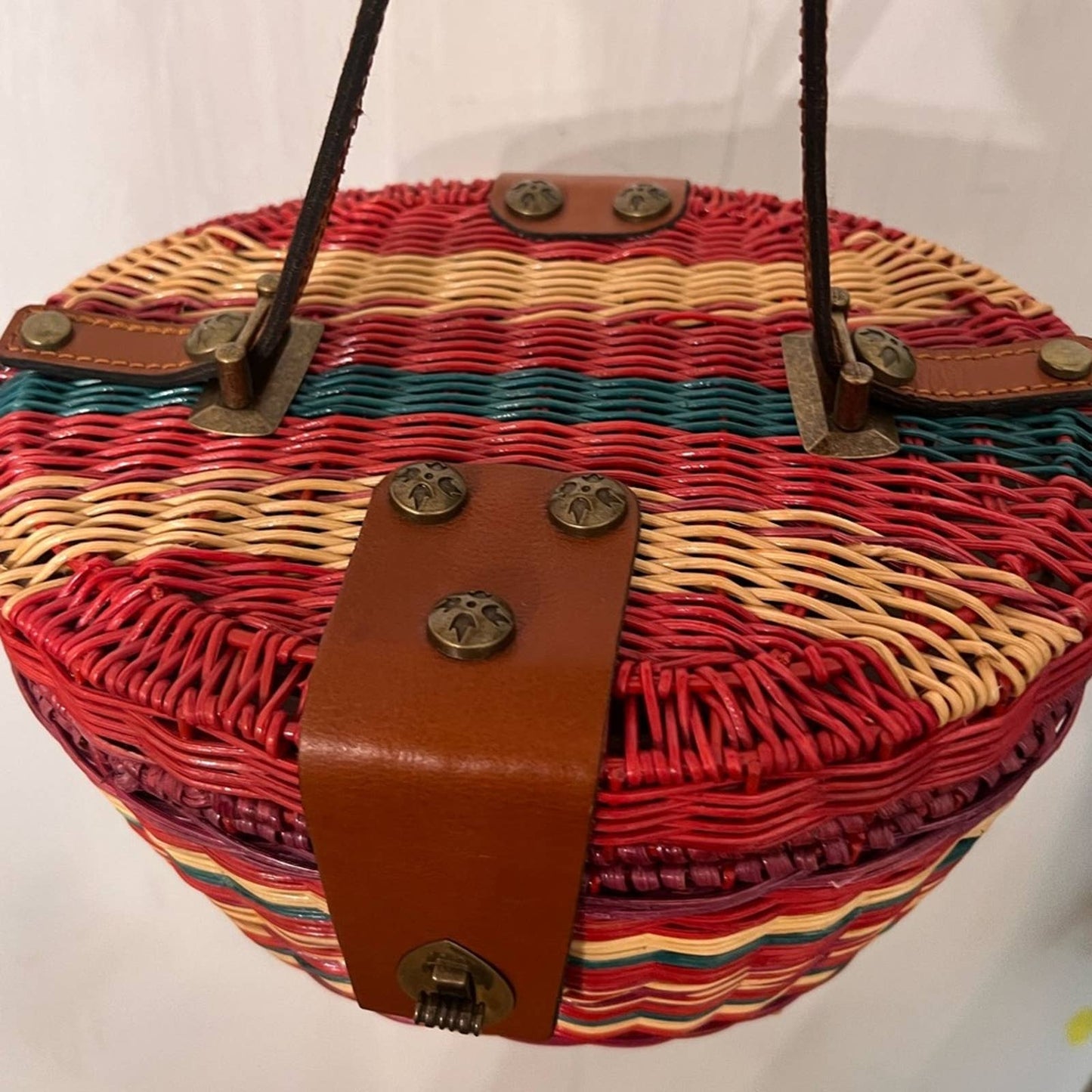 Patricia Nash Multicolor Striped Caselle Basket Bag • New