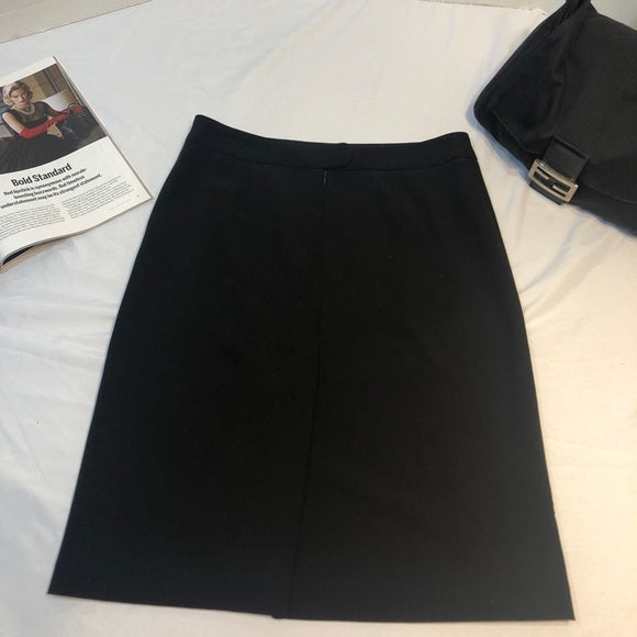 DKNY Black Classic Lite Wool Straight Skirt