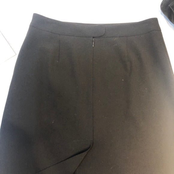DKNY Black Classic Lite Wool Straight Skirt