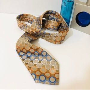 Michael M Kors Men’s Gold & Blue Print Silk Tie